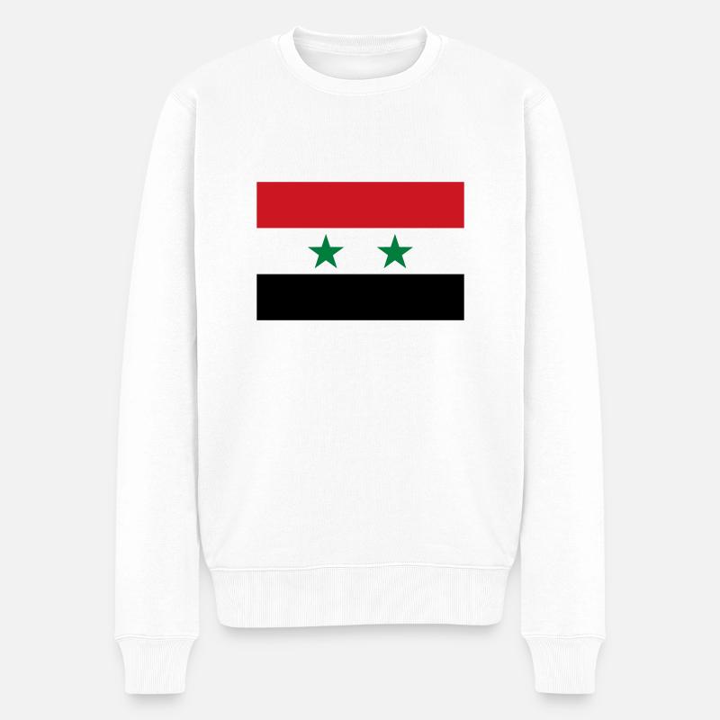 Syrien-Flagge / Drapeau Syrie - Männer Premium Bio Pullover - Weiß