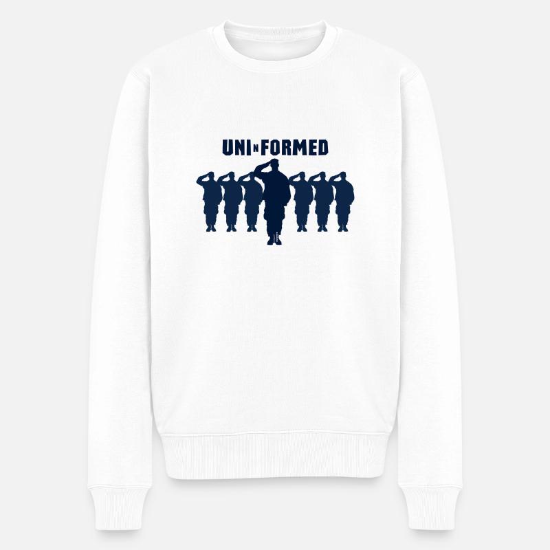 Uni-n-formed Uni-n-formiert - Männer Premium Bio Pullover - Weiß