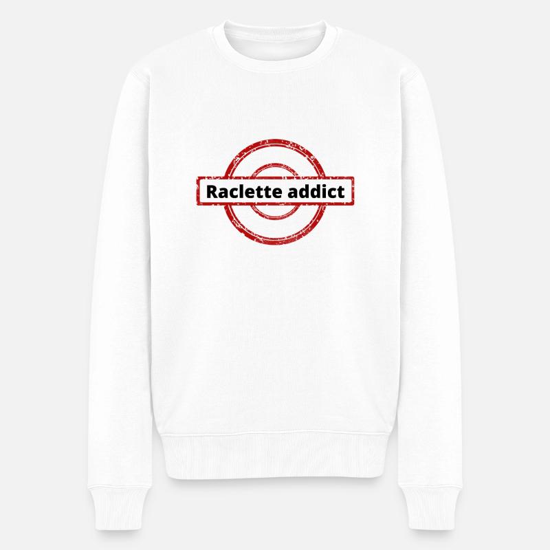 Raclette-Süchtiger - Männer Premium Bio Pullover - Weiß