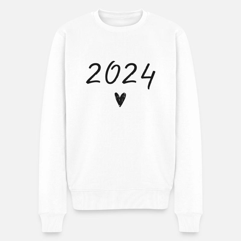 2024 coeur anniversaire - Pull Premium bio Homme - blanc