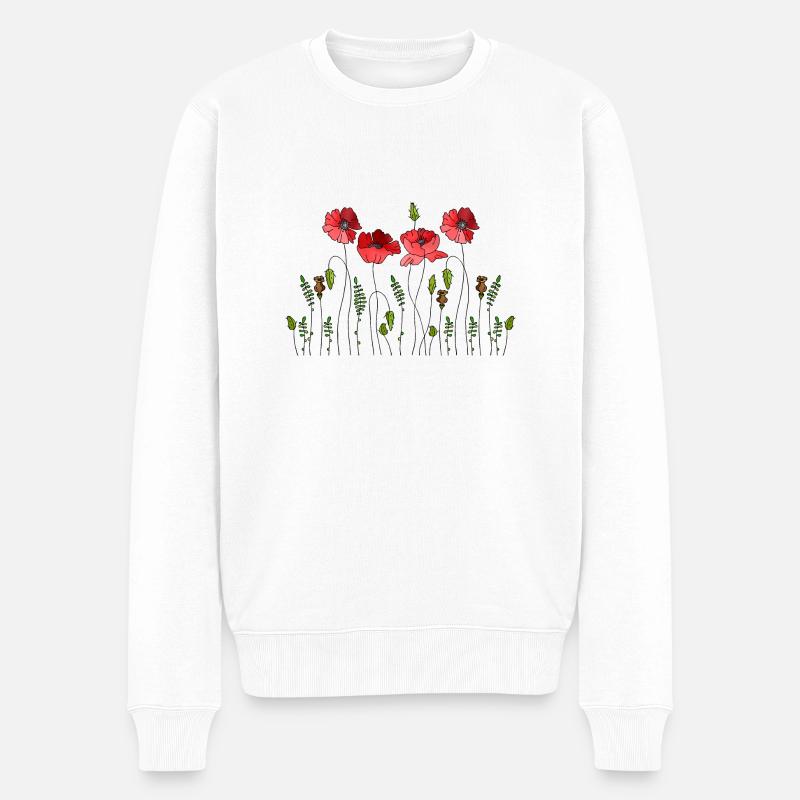 Fleur - Pull Premium bio Homme - blanc
