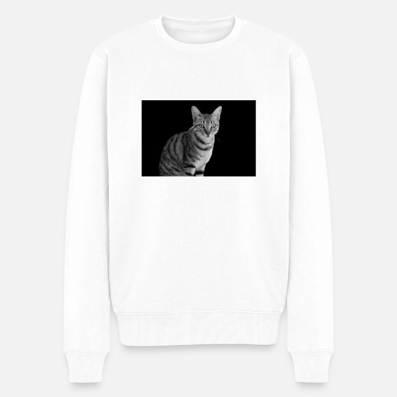 Chat blanc-noir - Pull Premium bio Homme - blanc