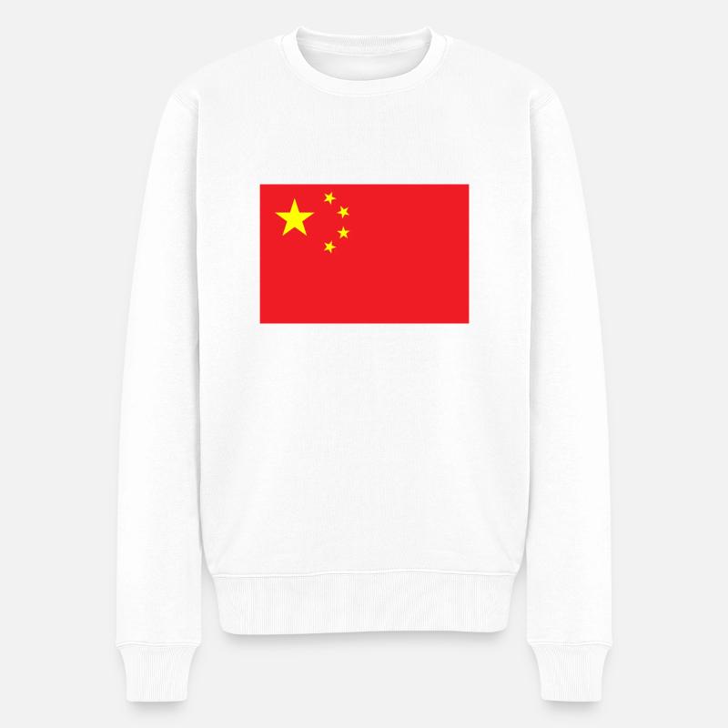 China - Männer Premium Bio Pullover - Weiß