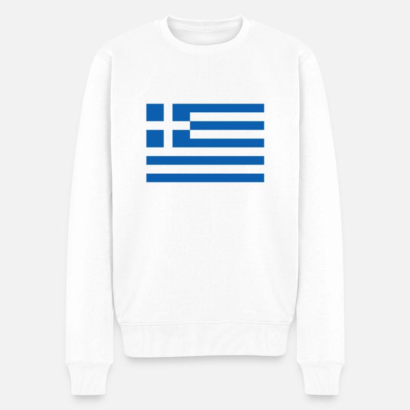 Griechenland - Männer Premium Bio Pullover - Weiß