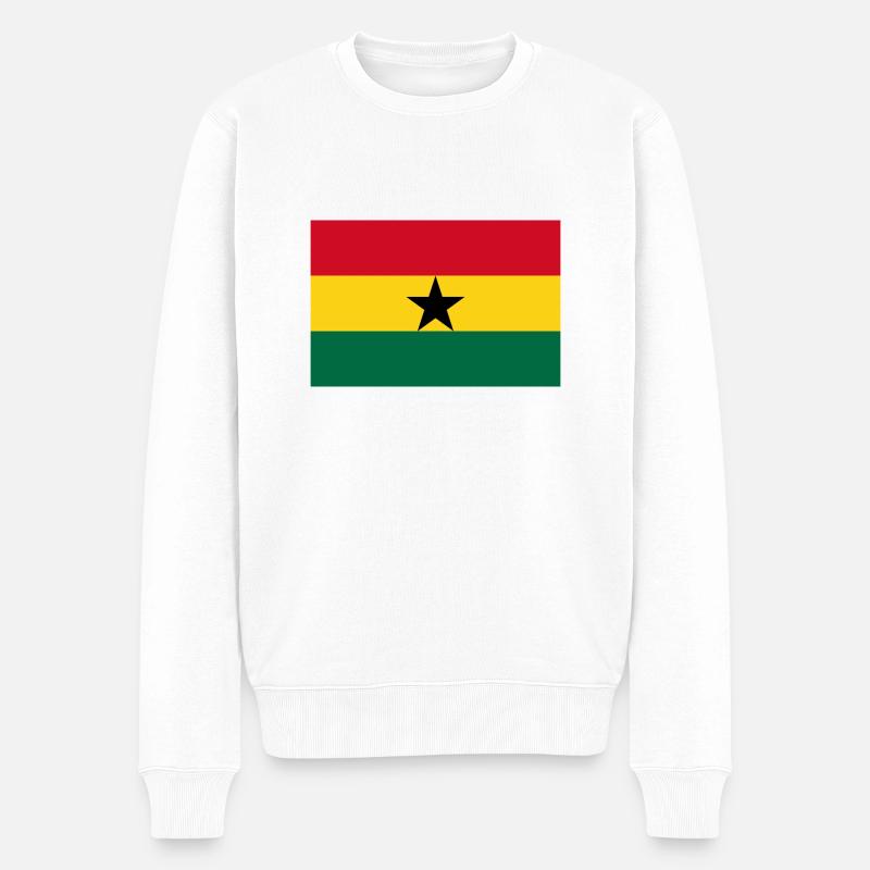 Ghana - Männer Premium Bio Pullover - Weiß