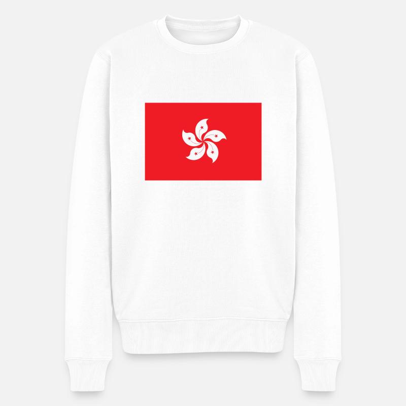 Hongkong - Männer Premium Bio Pullover - Weiß