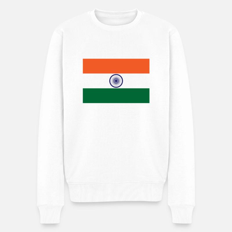 Indien - Männer Premium Bio Pullover - Weiß
