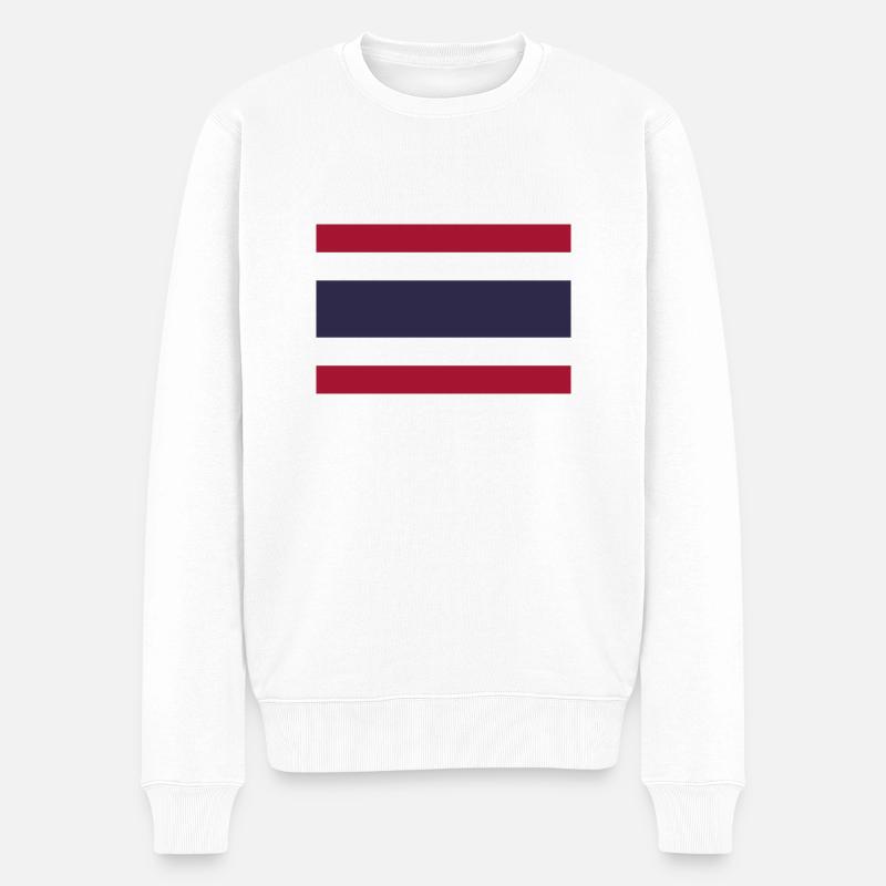 Thailand - Männer Premium Bio Pullover - Weiß