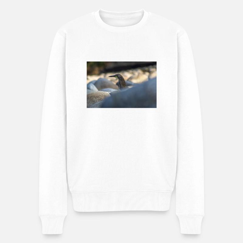 Der Reiher - Männer Premium Bio Pullover - Weiß