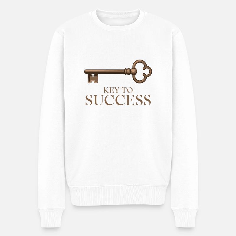 LA CLÉ DU SUCCÈS - Pull Premium bio Homme - blanc