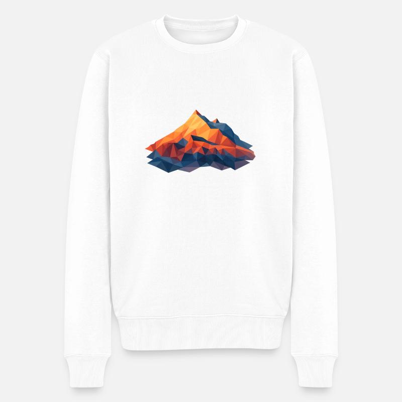 Weisshorn VS 4505m LowPoly - Männer Premium Bio Pullover - Weiß