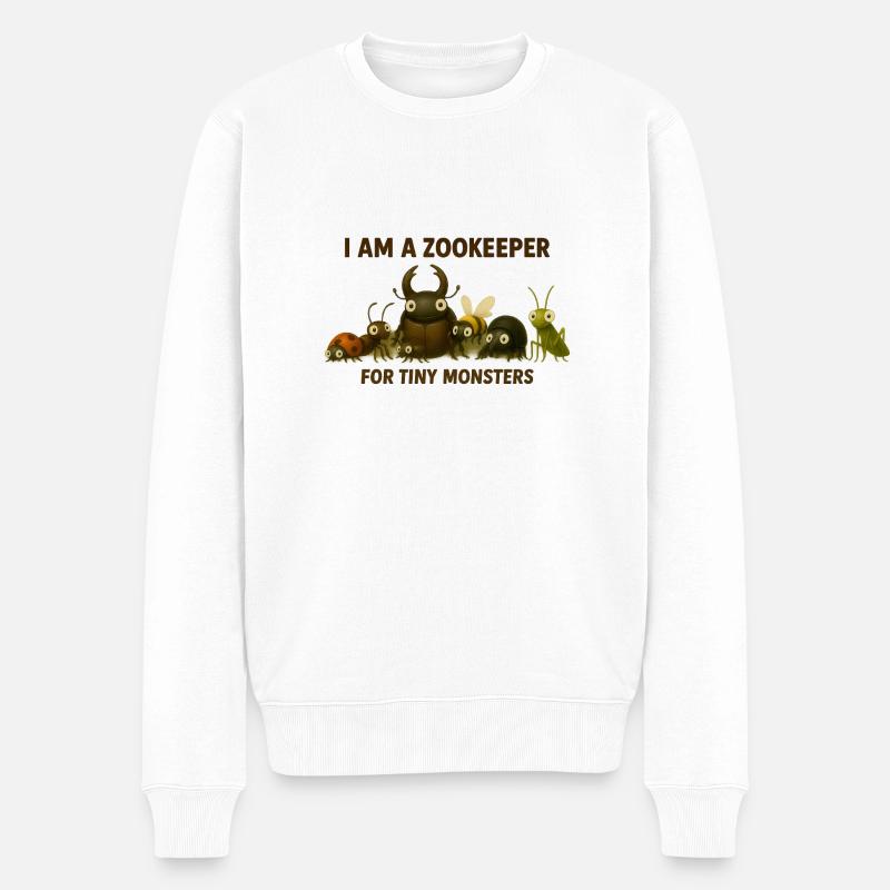 I am a zookeeper – for tiny monsters - Männer Premium Bio Pullover - Weiß