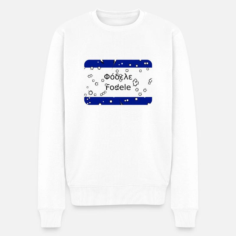 mg kriti ortsschild fodele - Männer Premium Bio Pullover - Weiß