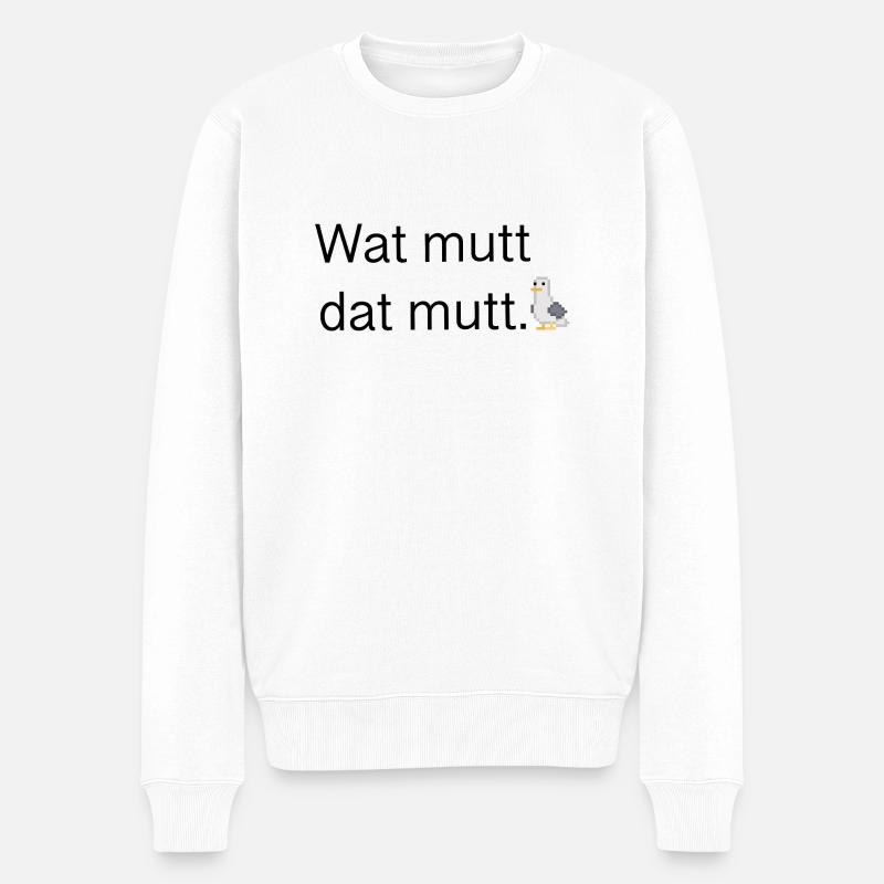 Wat mutt dat mutt - Männer Premium Bio Pullover - Weiß