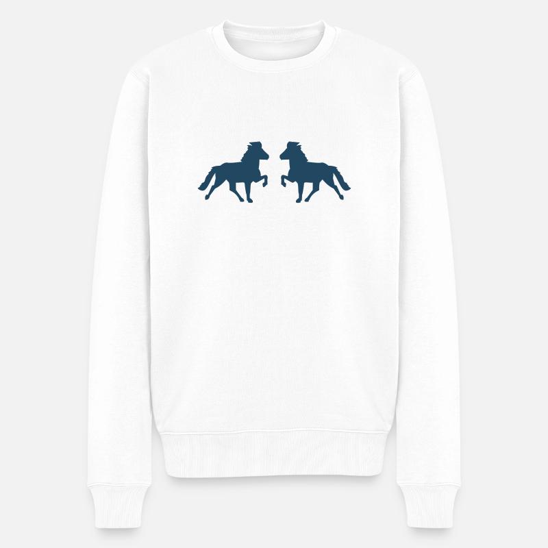 Zwei Tölter - Männer Premium Bio Pullover - Weiß