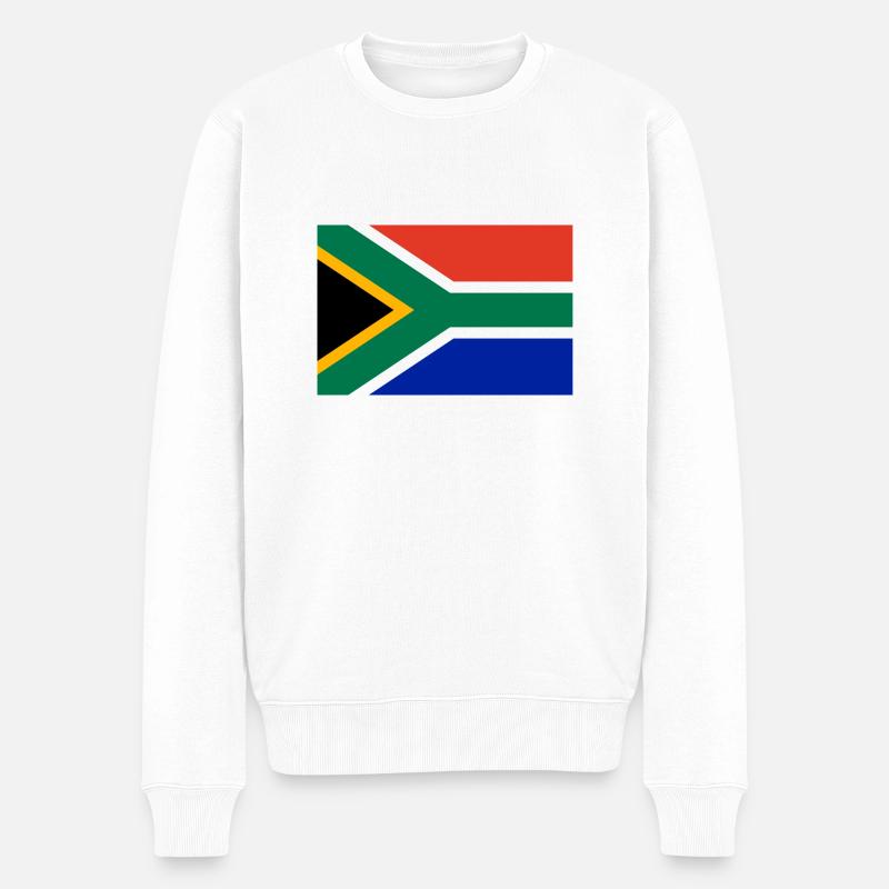 Afrique du Sud drapeau bannière - Pull Premium bio Homme - blanc