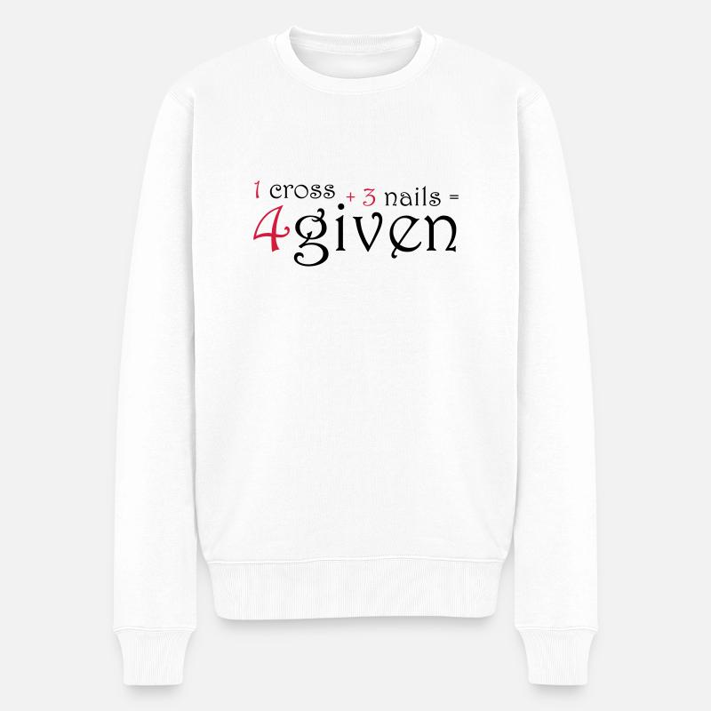 4given (JESUS-shirts) - Männer Premium Bio Pullover - Weiß