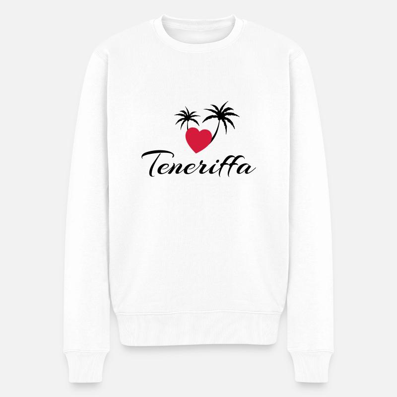 Teneriffa mit Herz - Männer Premium Bio Pullover - Weiß