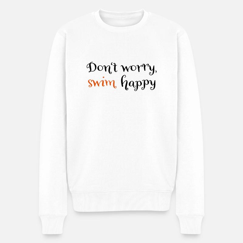 schwimmen - Männer Premium Bio Pullover - Weiß