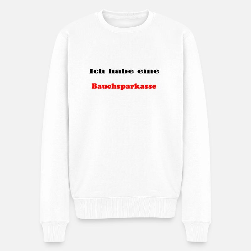 Bauchsparkasse - Männer Premium Bio Pullover - Weiß