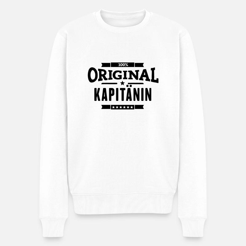 100% Kapitänin - Männer Premium Bio Pullover - Weiß
