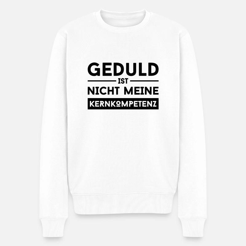 geduld - Männer Premium Bio Pullover - Weiß