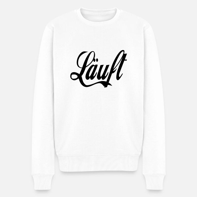 läuft - Männer Premium Bio Pullover - Weiß