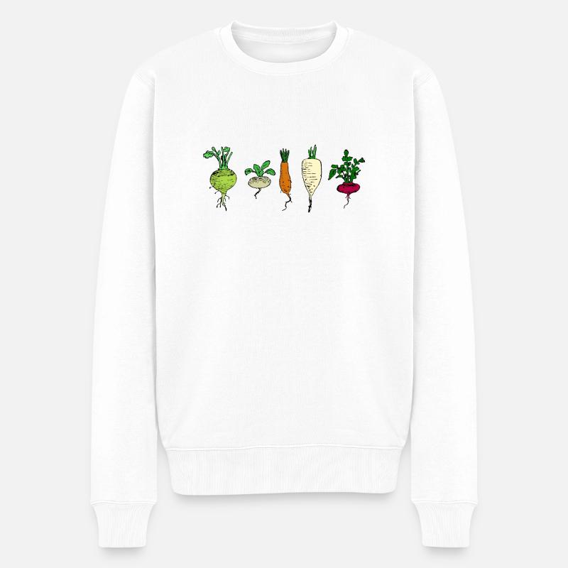 Rüben an der Zahl - Männer Premium Bio Pullover - Weiß