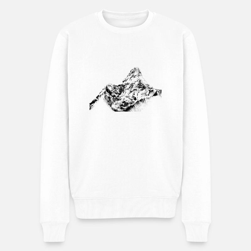 ama dablam - Männer Premium Bio Pullover - Weiß