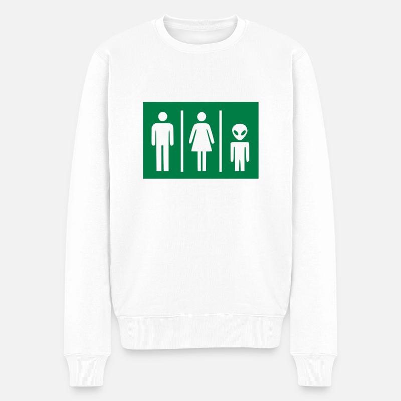 Mann-Frau-Alien - Männer Premium Bio Pullover - Weiß