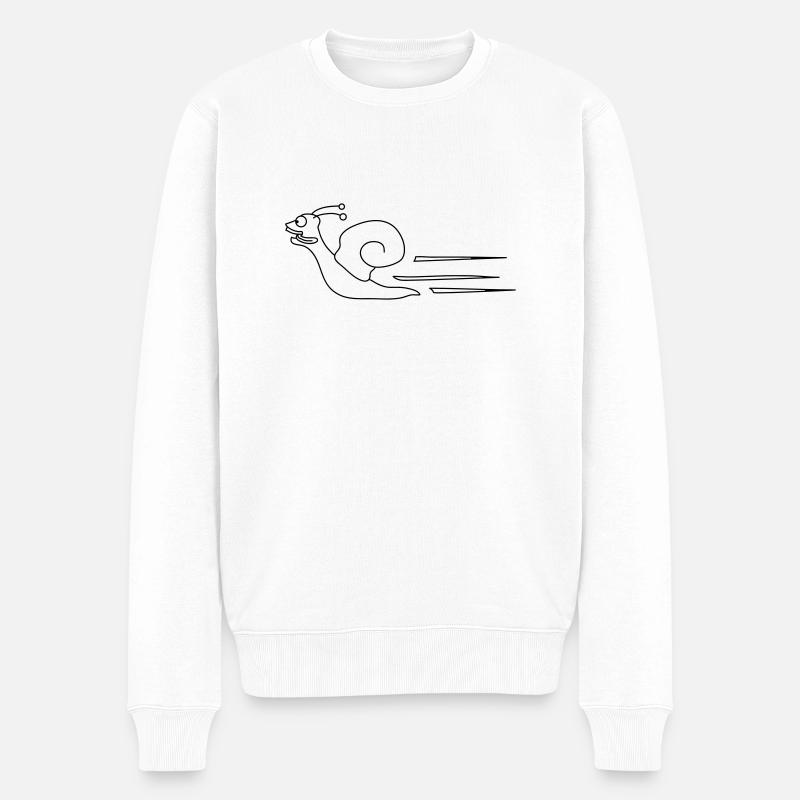 Fast Snail - Männer Premium Bio Pullover - Weiß