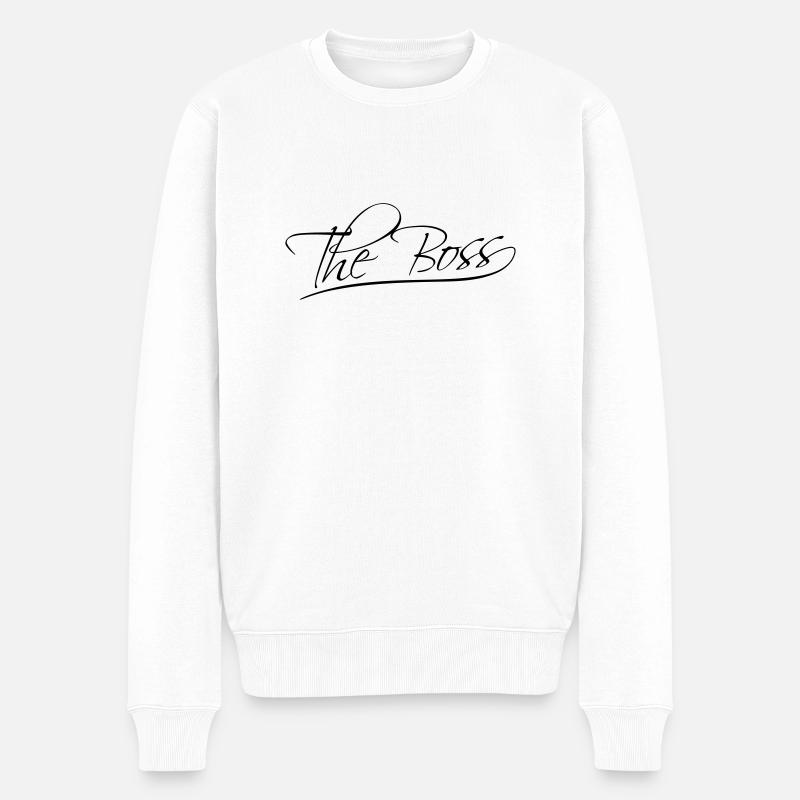 The Boss - Männer Premium Bio Pullover - Weiß