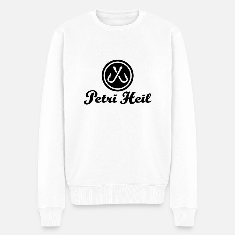 Petri Heil - Männer Premium Bio Pullover - Weiß