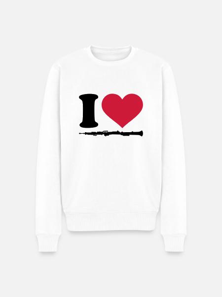 Oboe - Männer Premium Bio Pullover - Weiß