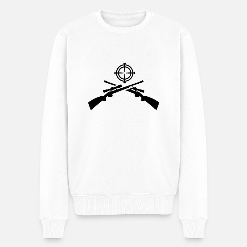 Gewehr - Männer Premium Bio Pullover - Weiß