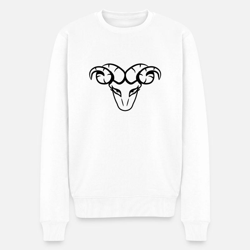 Widder horoskop - Männer Premium Bio Pullover - Weiß