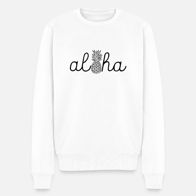 Aloha Pineapple - Männer Premium Bio Pullover - Weiß