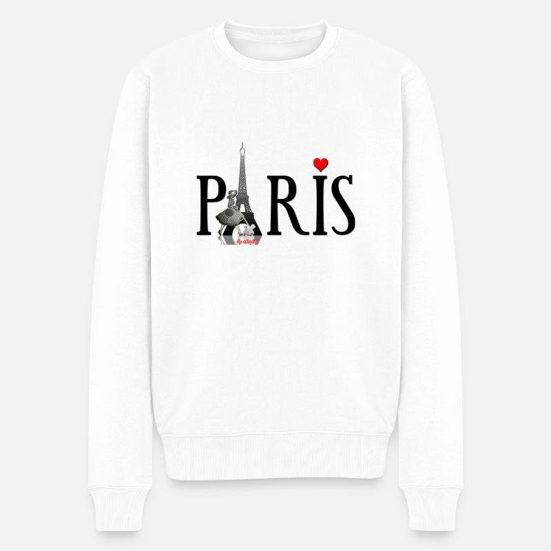 Paris - Männer Premium Bio Pullover - Weiß