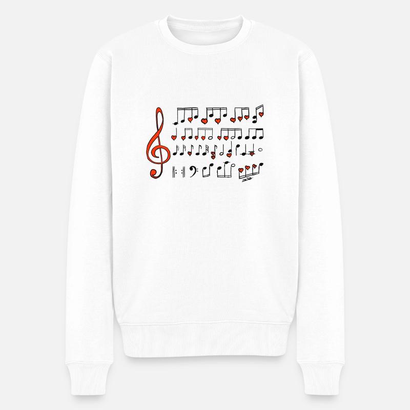la musique - Pull Premium bio Homme - blanc