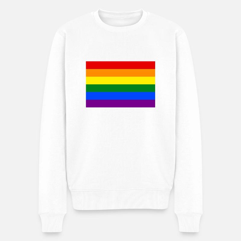 Die Regenbogenfahne oder Homosexuell - LGBT Stolzflagge - Männer Premium Bio Pullover - Weiß