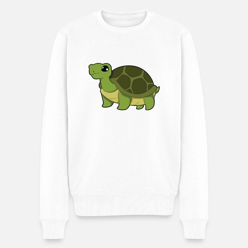 Schildkröte - Männer Premium Bio Pullover - Weiß