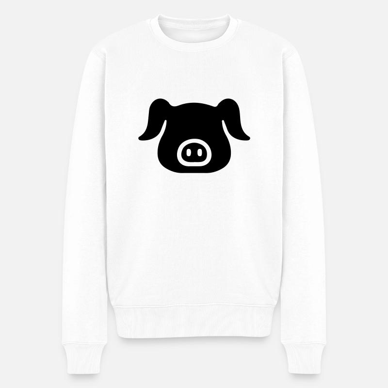 Cochon Cochon Cochon Chanceux - Pull Premium bio Homme - blanc