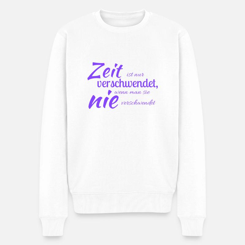 Zeitverschwendung - Männer Premium Bio Pullover - Weiß