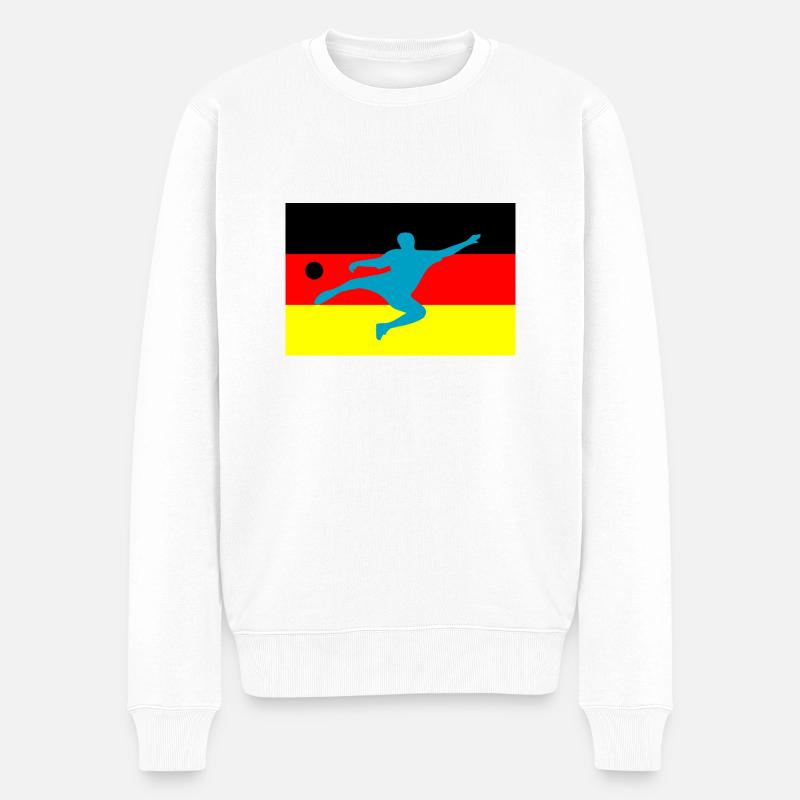 Soccer Fussball - Männer Premium Bio Pullover - Weiß