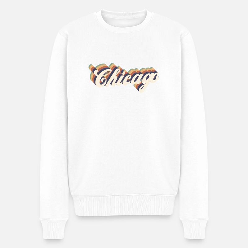 Jahrgang Chicago - Männer Premium Bio Pullover - Weiß