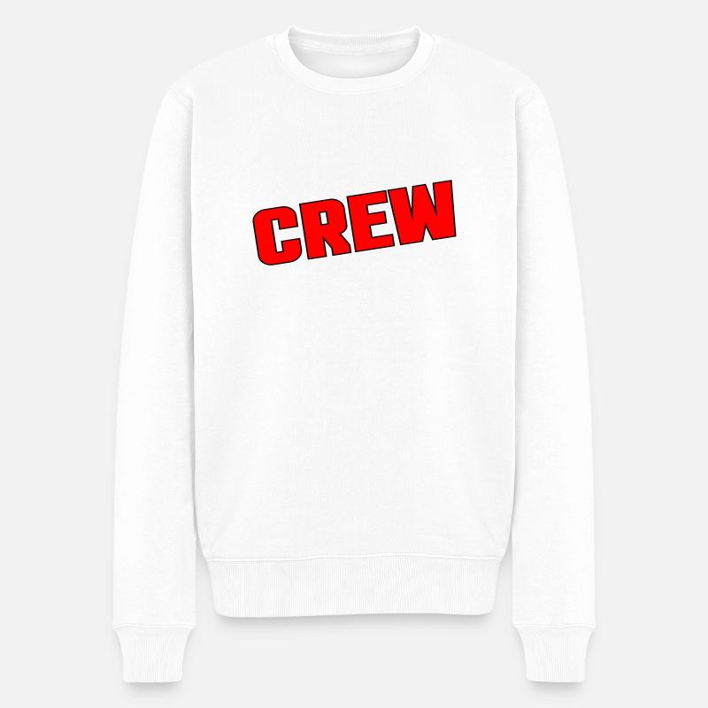 Crew - Männer Premium Bio Pullover - Weiß