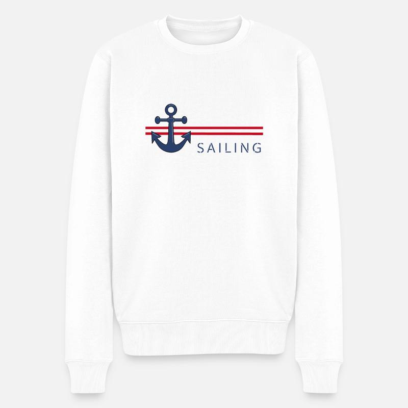 sailing - Männer Premium Bio Pullover - Weiß