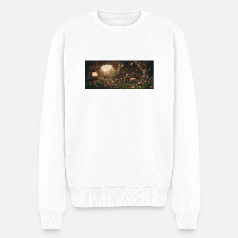 V 4 - Männer Premium Bio Pullover - Weiß