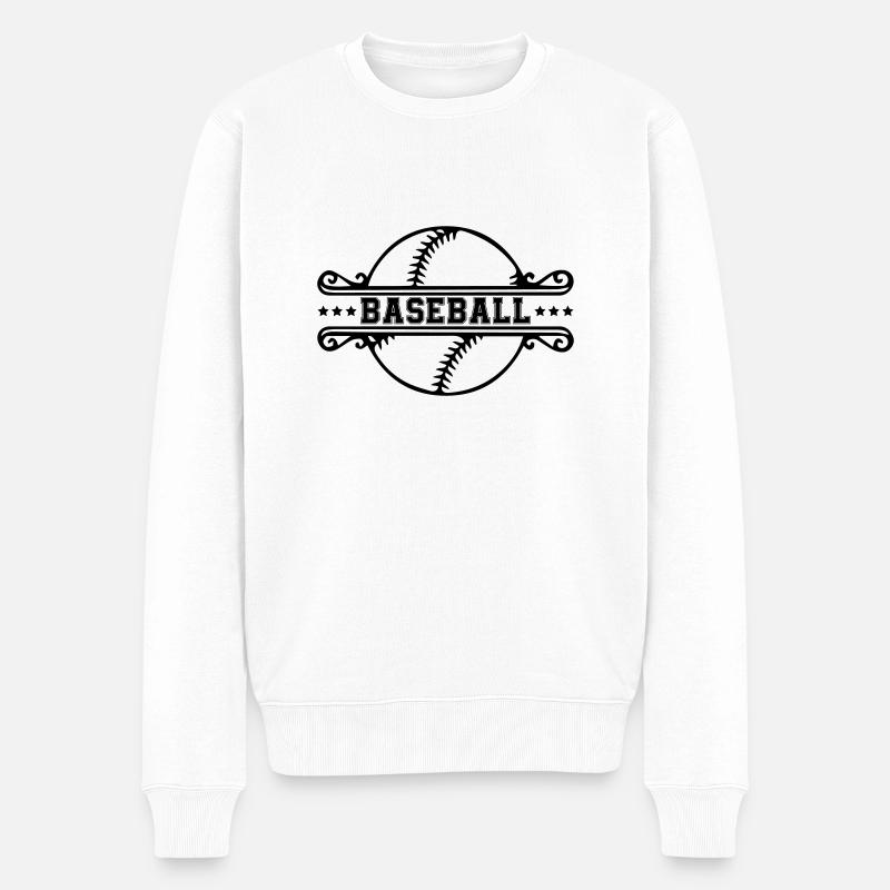 baseball - Männer Premium Bio Pullover - Weiß
