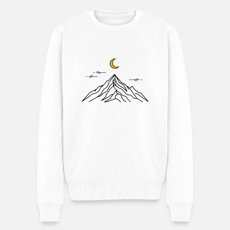 Minimalist mountain design - Pull Premium bio Homme - blanc
